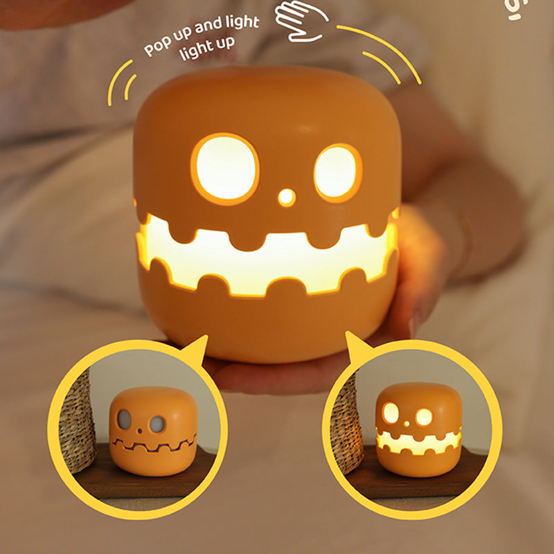 Cute Pumpkin LED Night Light – Soft Silicone Bedside Lamp