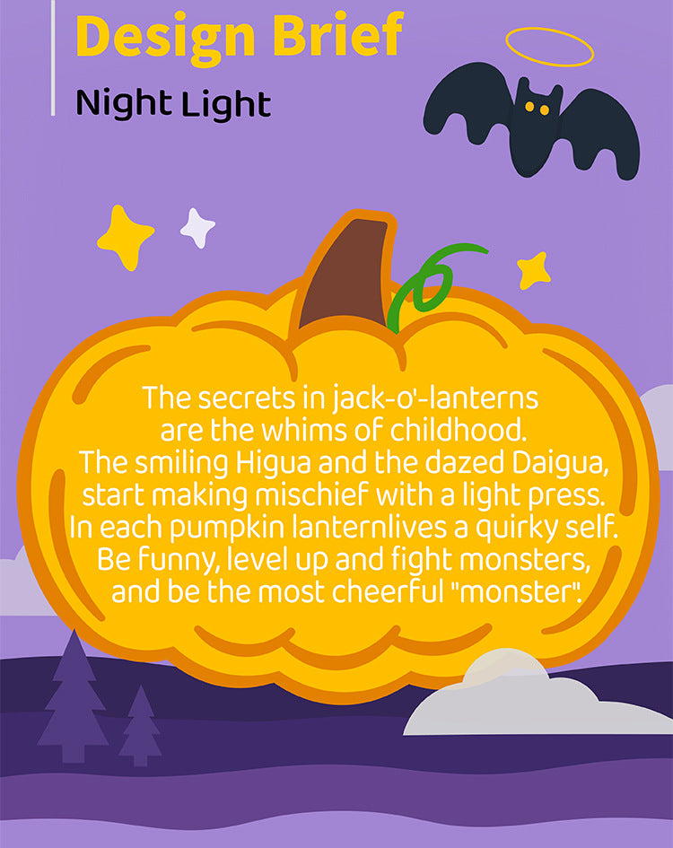 Cute Pumpkin LED Night Light – Soft Silicone Bedside Lamp