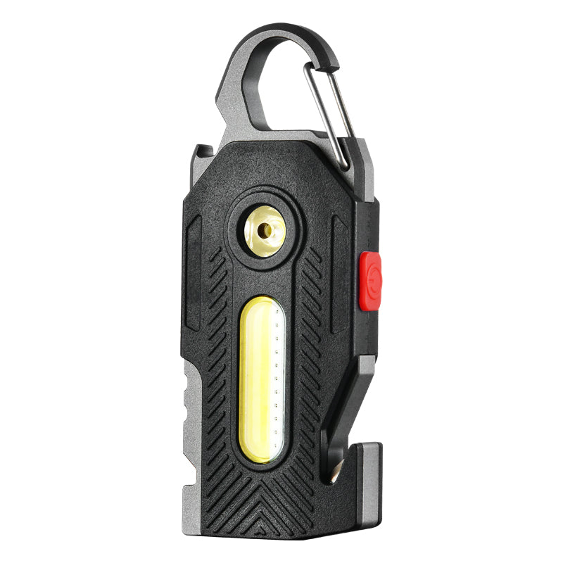 Rechargeable LED Flashlight Keychain with Tools for Camping & Outdoor Use